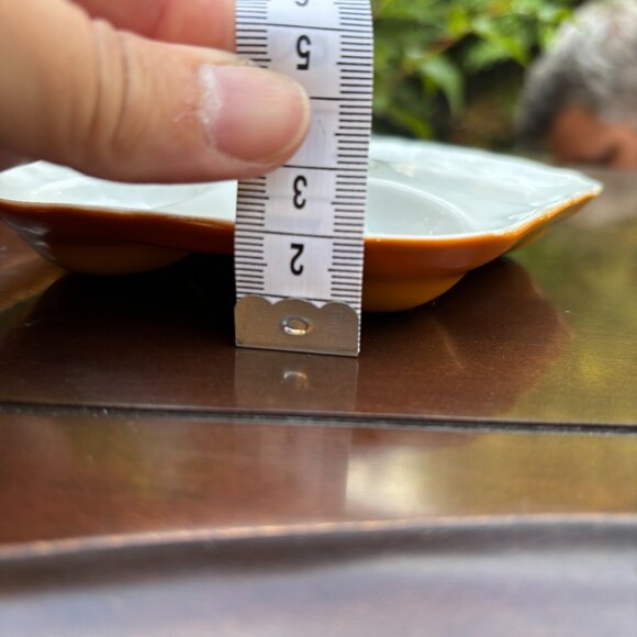 Vintage Set of 3 Escargot Dishes Luzifer Bauscher Weiden Orange White Porcelain - Picture 10 of 10